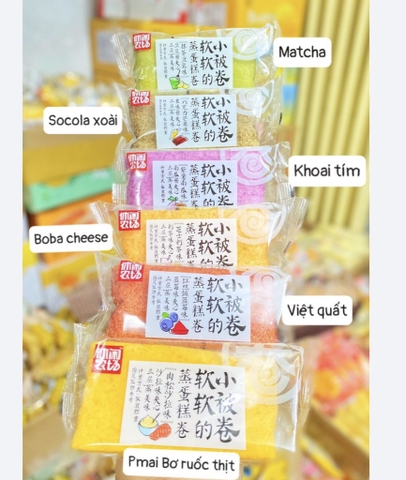 Bánh tươi bông lan cuộn kem các vị