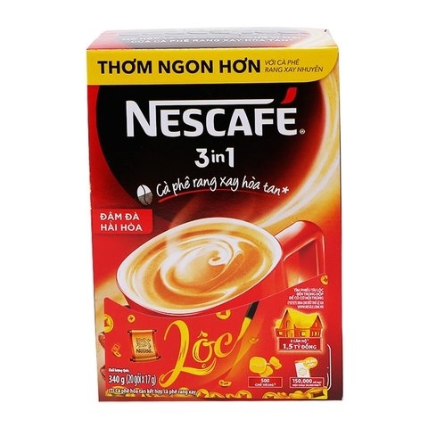Cà phê Nescafe 3in1 đậm hài hoà 20 gói 340g