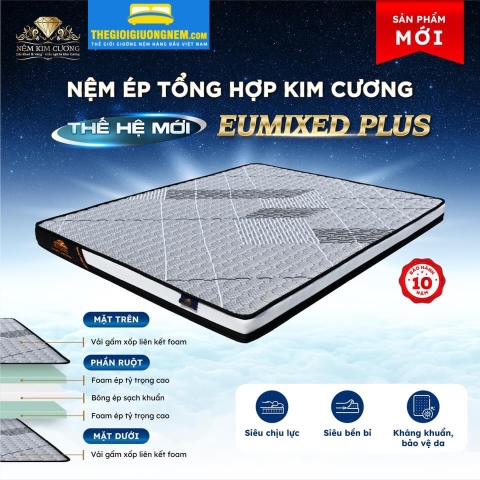 Nệm Cao Su Ép Tổng Hợp Kim Cương Thế Hệ Mới Eumixed Plus