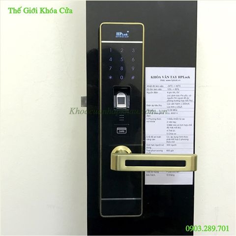 Khóa Cửa Vân Tay Điều Khiển Từ Xa HPLock Model T - 6800 - PVD