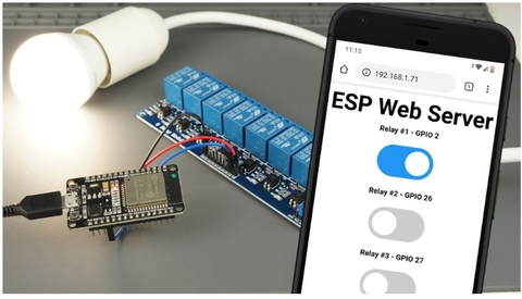 Hướng Dẫn Web ESP32/ESP8266 NodeMCU Điều Khiển Module Relay