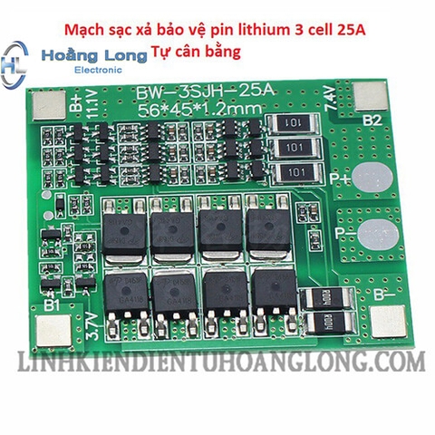 Mạch Sạc Xả Và Bảo Vệ Pin Nối Tiếp 3S 12.6V 25A