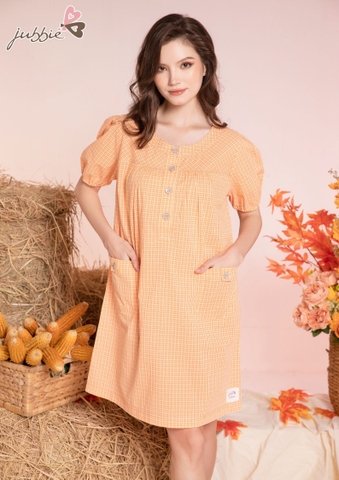 Đầm cổ tròn trụ 4 nút - 5096