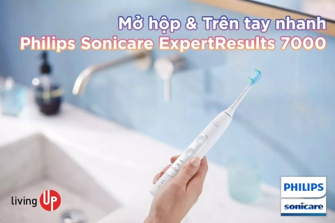 Mở hộp và trên tay nhanh set đôi bàn chải điện Philips Sonicare ExpertResults 7000