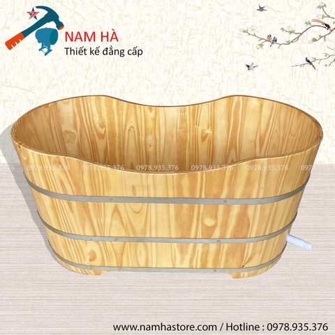 Bồn tắm gỗ Thông dáng Oval