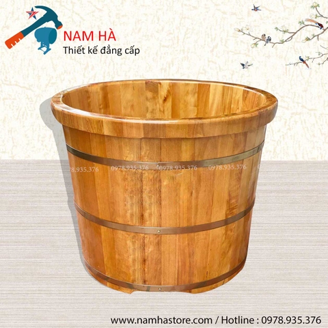 Bồn tắm gỗ Pơ Mu Tròn bo viền