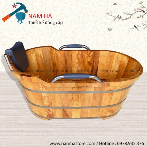Bồn tắm gỗ Pơ Mu cao cấp bọc da