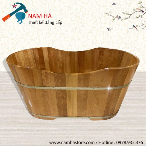Bồn tắm gỗ Pơ mu dáng Oval
