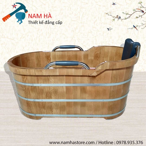 Bồn tắm gỗ sồi bọc da cao cấp
