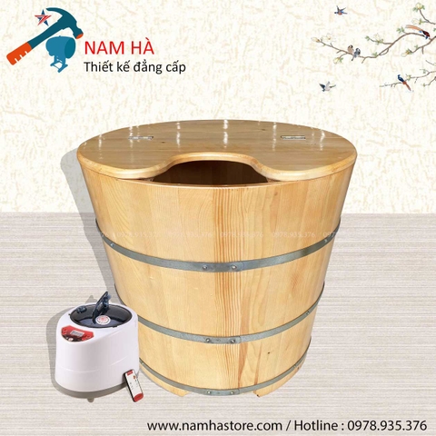 Bồn tắm xông hơi gỗ Thông dáng tròn