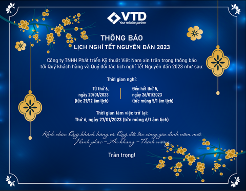 THÔNG BÁO LỊCH NGHỈ TẾT NGUYÊN ĐÁN 2023