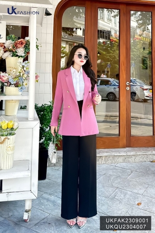 Vest 2 lớp 4 cúc đóng UK Fashion Trendy, Kiểu Dáng Basic, thời trang cao cấp Hàn Quốc UKFAK2309001