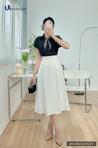 Áo Sơ Mi Nữ Công Sở Croptop Tay Chờm Basic Cộc Tay Hàn Quốc UKSM2305025 NK FASHION Công Sở Nữ Trẻ Trung, Vải Mềm Mịn