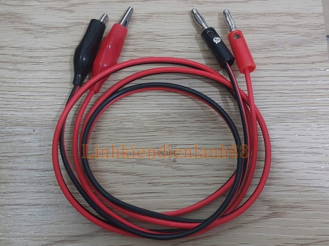 Cặp dây kết nối 1 đầu chuối 1 đầu kẹp cá sấu (1 mét) mới 100%!