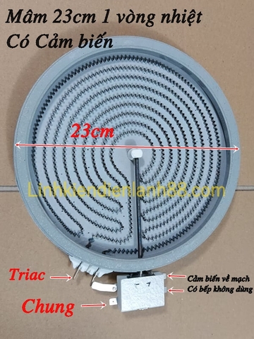 Mâm Nhiệt Bếp Hồng Ngoại 23cm 1 Vòng Nhiệt có Cảm Biến Mới !