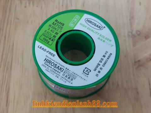 Thiếc hàn không chì Hirosaki 0.8mm 100g