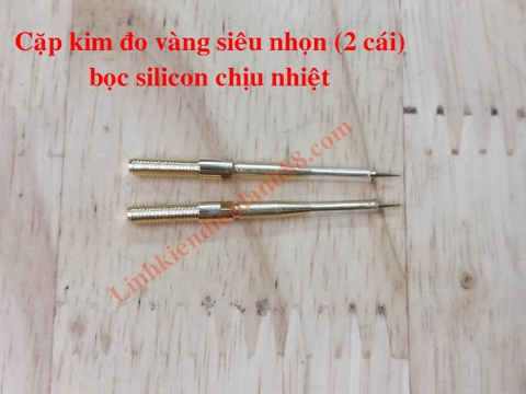 Cặp kim đo vàng siêu nhọn 3.9cm có bọc silicon chịu nhiệt (2 cái)
