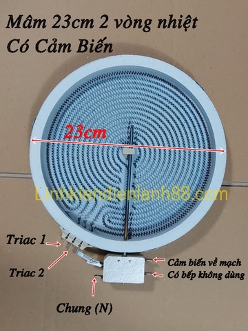 Mâm Nhiệt của Bếp Hồng Ngoại 23cm 2 Vòng Nhiệt có Cảm Biến Mới !