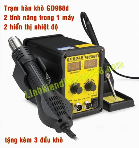 Trạm Hàn Khò Gordak 968D Mới Chính Hãng ! ( 2 hiển thị nhiệt độ ).