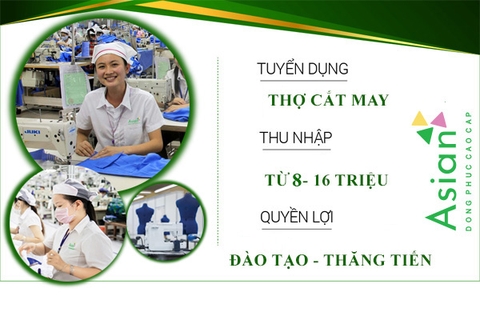 TUYỂN DỤNG THỢ CẮT MAY THÁNG 3/2021 CÔNG TY TNHH ĐỒNG PHỤC ASIAN