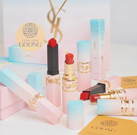 Son môi YSL limited 2025  ( vỏ hồng xanh - kèm túi + thiệp hãng)