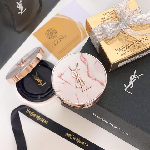 Cushion YSL limited vân đá đỏ (new 2025) (tặng túi hộp ysl hoặc túi gift hãng)