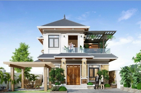 Biệt thự 2 tầng mái Nhật đẹp nhất