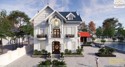 biệt thự 2 tầng mái Thái lộng lẫy nhất 2022