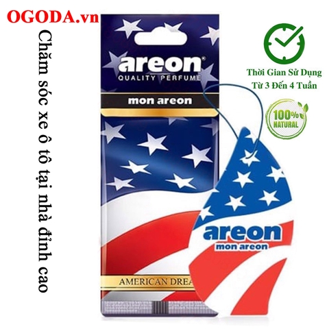 Lá thơm treo ô tô Areon lá thơm cờ Mỹ hương America Dream (TƯƠI MÁT, SẢNG KHOÁI)