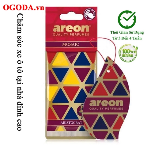Lá thơm treo xe ô tô lá thơm Areon Mosaic Aristocrat hương Quý Tộc, Trầm Ấm và Thư Thái