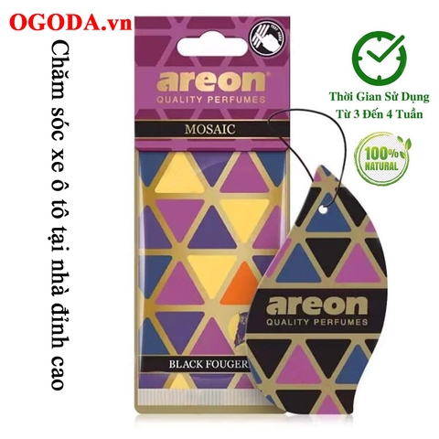 Lá thơm treo ô tô cao cấp lá thơm Areon Mosaic - hương Black Fougere (Ngọt Ngào - The Mát)