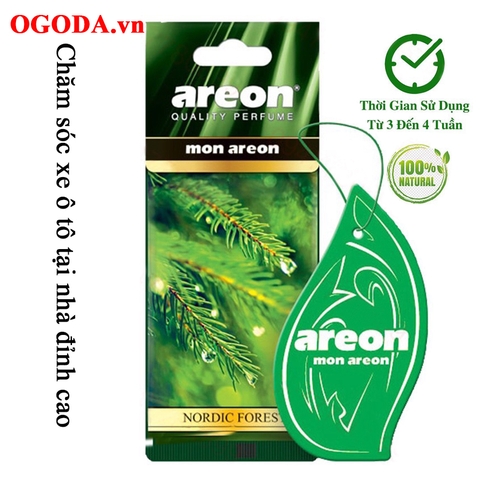 Lá thơm treo ô tô Areon Nordic Forest lá thơm areon cao cấp - hương Rừng Bắc Âu (Tươi Mát - Sảng Khoái)