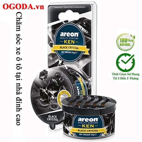 Sáp thơm ô tô areon sáp thơm areon tinh dầu thiên nhiên hương Pha Lê Đen - Areon Ken Black Crystal (The Mát & Sang Trọng)