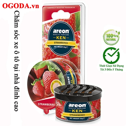 Sáp thơm ô tô areon sáp thơm areon tinh dầu thiên nhiên hương Dâu Tây - Areon Ken Strawberry (Ngọt Ngào)