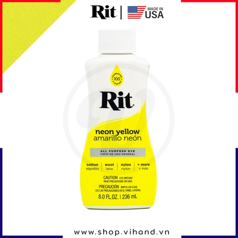 Thuốc nhuộm quần áo Rit All-Purpose Liquid Dye 236ml (Dạng lỏng) - Neon Yellow