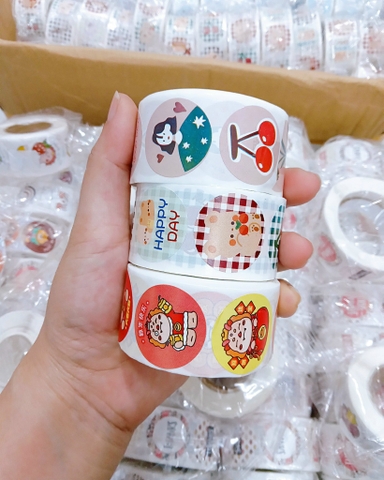 CUỘN 500 STICKER HOẠT HÌNH RC04653