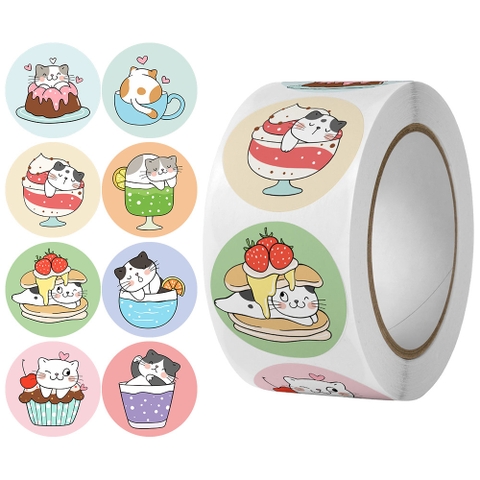 CUỘN 500 STICKER HOẠT HÌNH RC04653