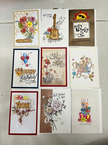 Set 10 Thiệp Thủ Công Sinh Nhật