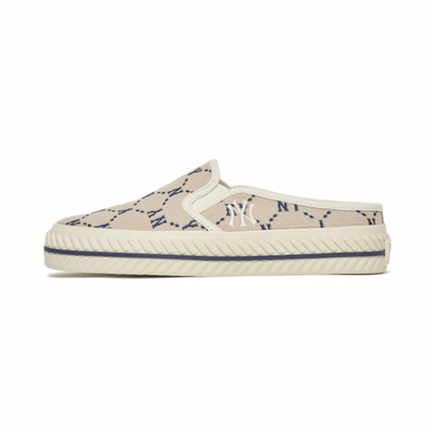 Giày Sneaker MLB Nữ Dia Monogram New York Yankees Beige 3AMUMDB2N-50BGS - Hàng Chính Hãng