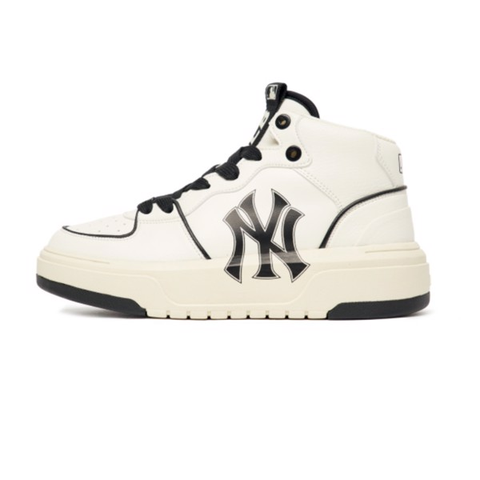 Giày Sneaker MLB Nam Nữ Chunky Liner High New York Yankees White Black 3ASXCB12N-50IVS - Hàng Chính Hãng