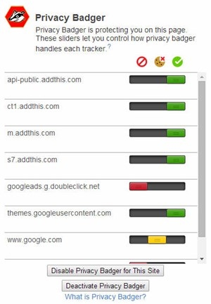 Privacy Badger chống theo dõi cho trình duyệt Chrome, Firefox