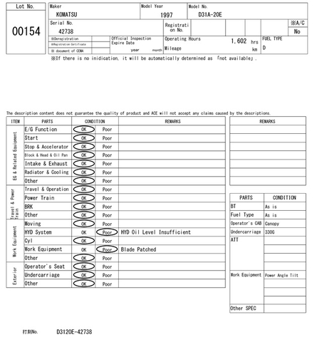 Máy ủi Komatsu D31A-20E-42738