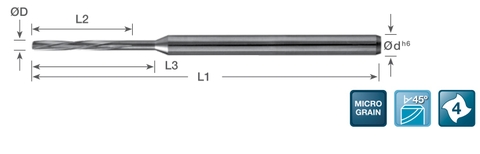 Dao doa siêu nhỏ Kyocera Series MR34 Micro Reamers Carbide