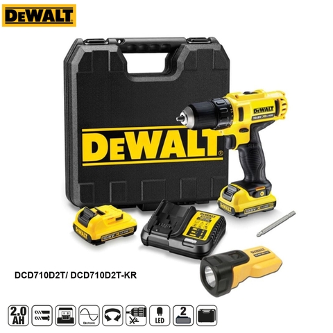 Máy Khoan Vặn Vít Dùng Pin Dewalt DCD710D2T-KR