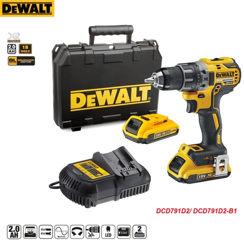 Máy Khoan Vặn Vít Dùng Pin Dewalt DCD791N, DCD791M2-B1, DCD791P2 Không Chổi Than Giá Rẻ