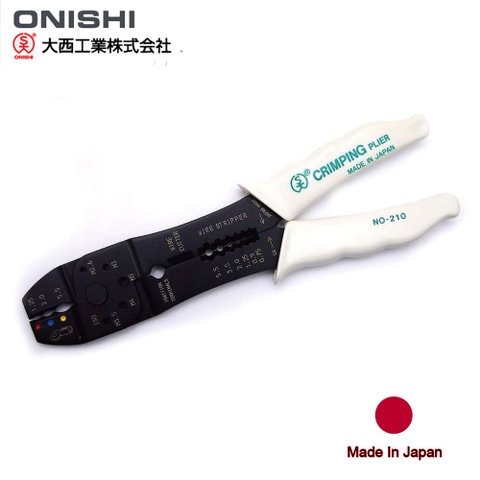 Kìm cắt tuốt, bấm cos dây điện đa năng Onishi No.210 4 trong 1