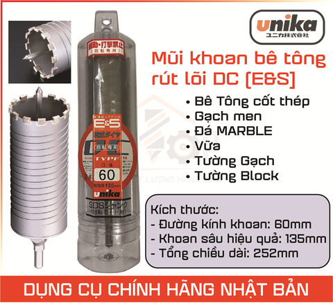 🛠️ Mũi Khoan Rút Lõi Bê Tông Unika - Hiệu Suất Vượt Trội từ Nhật Bản