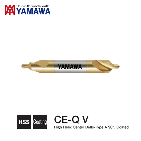 Mũi Khoan Tâm CE-Q V Yamawa Có Phủ Độ Xoắn Cao Loại A 90 độ