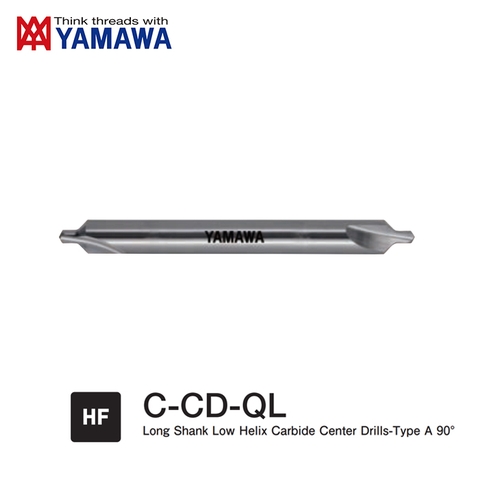 Mũi Khoan Tâm Dài C-CD-QL Yamawa Carbide Độ Xoắn Thấp Loại A 90 độ