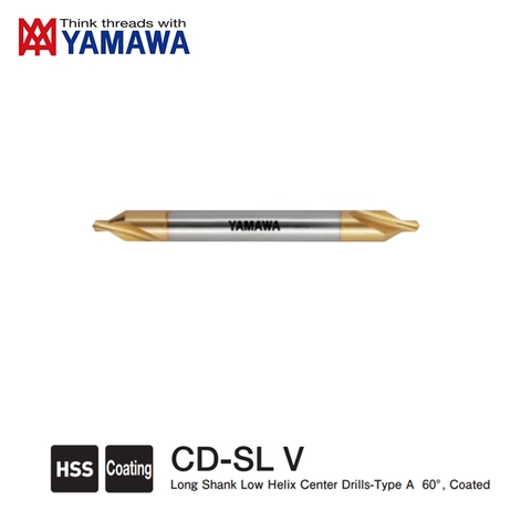 Mũi Khoan Tâm Dài Có Phủ CD-SL V Yamawa Độ Xoắn Thấp Loại A 60 Độ